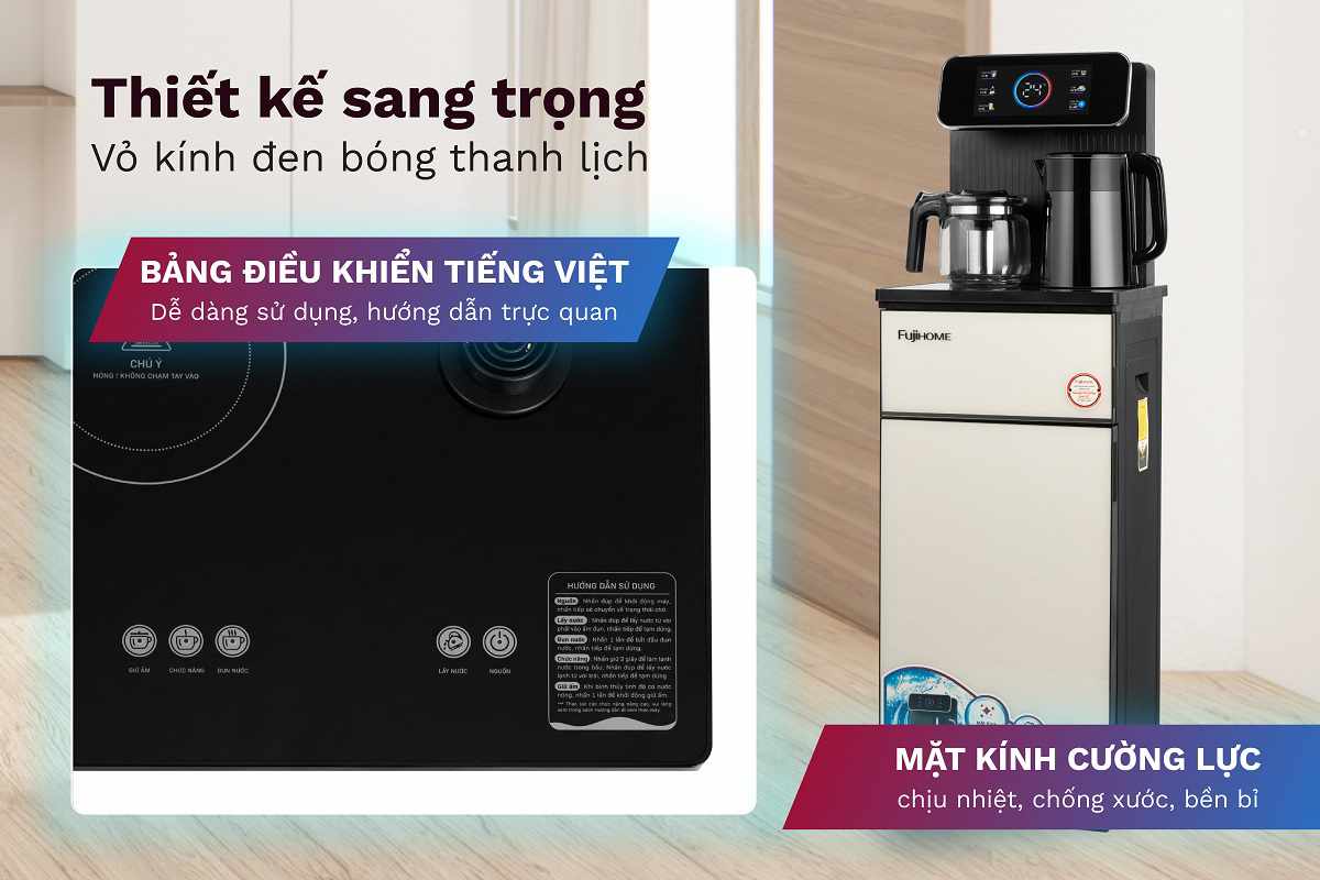 Cây nước nóng lạnh kết hợp bàn pha trà, caffe Fujihome TBD22